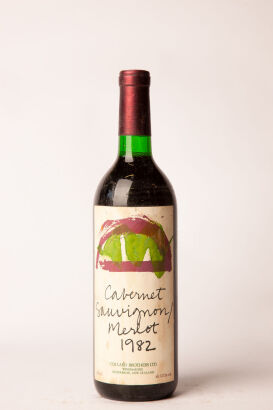 (1) 1982 Collard Brothers Cabernet Merlot Gretchen Albrecht collector's art label