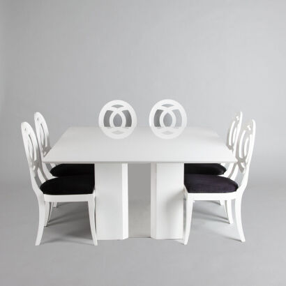 A Contemporary White Dining Suite