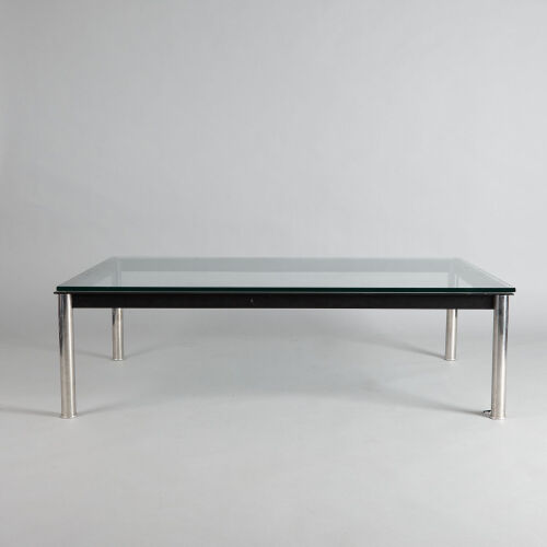 A Glass and Chrome Coffee Table