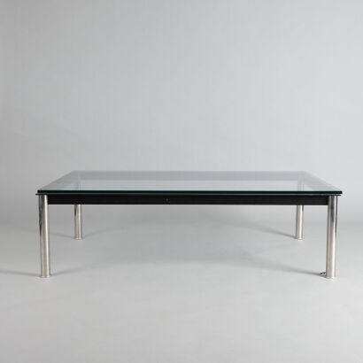 A Glass and Chrome Coffee Table