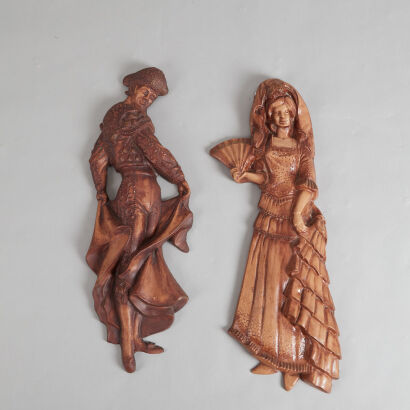 A Carved Matador and Flamenco Dancer