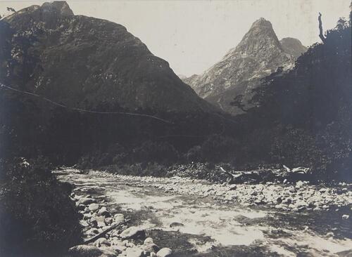 UNKNOWN PHOTOGRAPHER Mounts Balloon and Elliot From Sutherland Falls