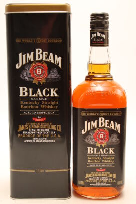 (1) Jim Beam Black Sour Mash Whiskey, cicra 1980s, 43% ABV, 1000ml (GB)