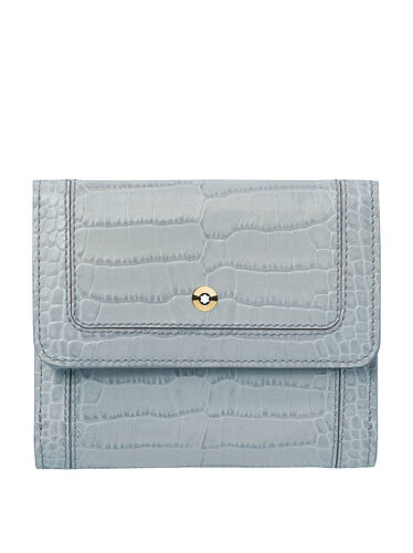Montblanc Boheme Ladies Blue Crocodile print leather Wallet $770 RRP