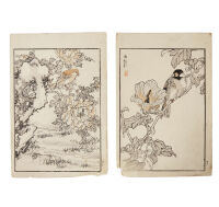 A Japanese Meiji Period Ukiyo-E Paintings Album of flower and bird images