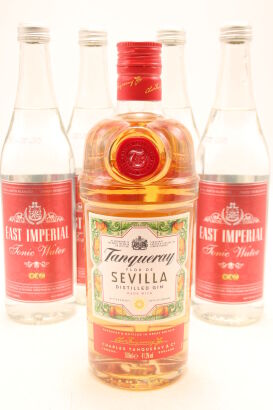 (1) 1x Tanqueray Sevilla Gin, 700ml & 4x East Imperial Tonic Water, 500ml