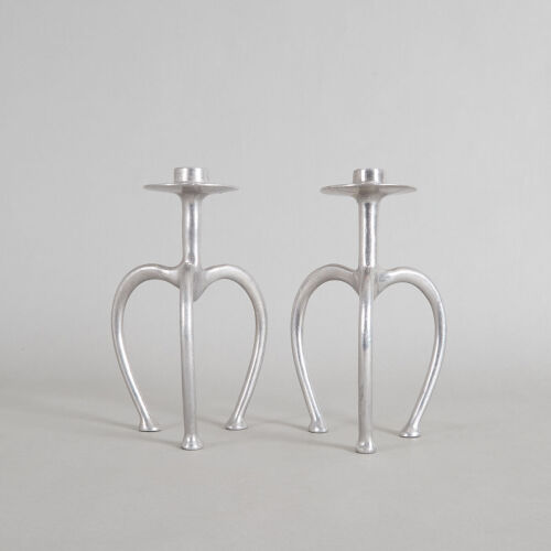 A Pair of Stephane Rondel Candlestick Holders