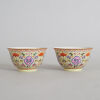 A Pair of Chinese Lime-ground Famille Rose 'Auspicious' Bowls (Da Qing Daoguang Nian Zhi Mark)