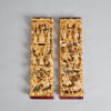 A Pair of Chinese Wood Carved Gilt 'Figural' Panels