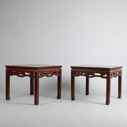 A Pair of Chinese Rosewood Low Tables