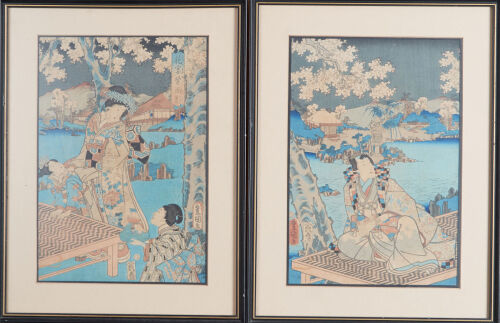 Two Framed Japanese Woodblock Prints