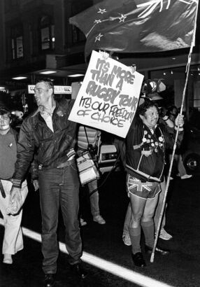 Queen Street March in opposition to the 1985 All Blacks tour of South Africa