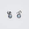 9ct White Gold Blue Topaz Stud Earrings