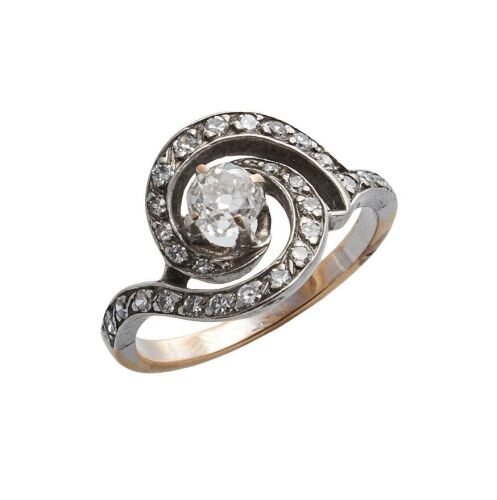 18ct Edwardian Diamond Swirl Ring