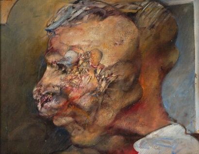 ALISTAIR NESBIT-SMITH Man's Face (Bacon Style)