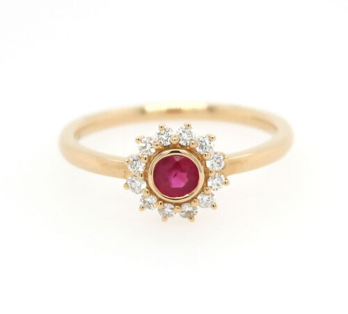 9ct Ruby and Diamond Cluster Ring