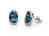 9ct White Gold London Blue Topaz and Diamond Earrings