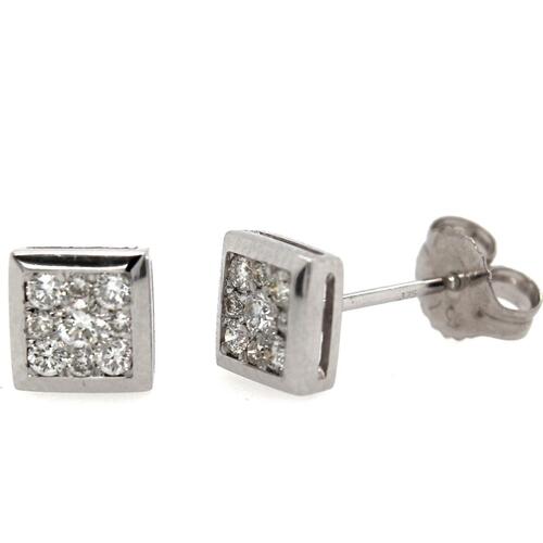 9ct White Gold Diamond Studs