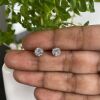 Silver CZ Stud Earrings - 2