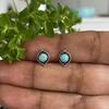 Silver Turquoise Stud Earrings - 2