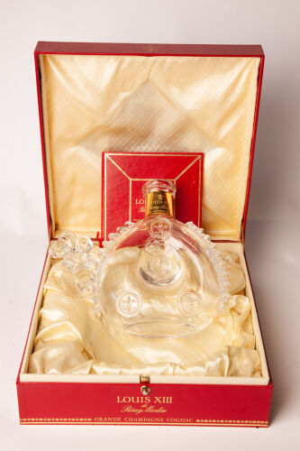 (1) Remy Martin Louis XIII empty crystal & gold decanter by Baccarat, France with original case