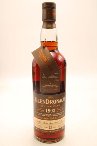 (1) 1992 Glendronach Oloroso Sherry Butt Single Cask 23 Year Old Single Malt Scotch Whisky, 70cl, 52.0% alc.