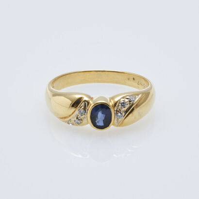 18ct Sapphire and Diamond Ring