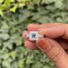 18ct White Gold Square Halo Sapphire and Diamond Ring - 3