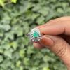 14ct White Gold Emerald and Diamond Ring - 3