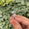 14ct White Gold Emerald and Diamond Ring - 4