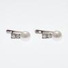 Vintage 18ct White Gold Pearl and Diamond Drop Stud Earrings - 2