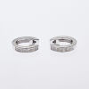 18ct White Gold Princess Cut Diamond Huggie Earrings - 2