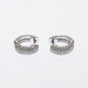 18ct White Gold Diamond Pavé Huggie Earrings (Small) - 2