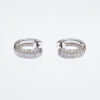 18ct White Gold Domed Diamond Huggie Earrings (Large)