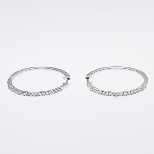 18ct White Gold Diamond Hoop Earrings