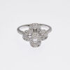 18ct White Gold Four Leaf Clover Cluster Ring