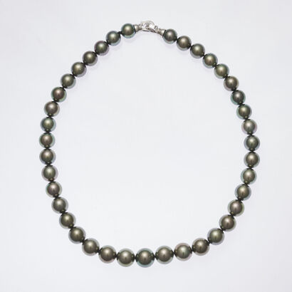 Sterling Silver Tahitian Pearl Strand