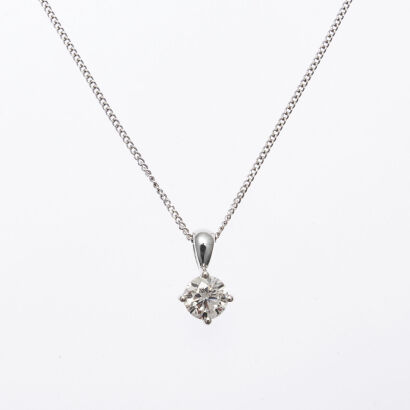 18ct White Gold 0.71ct Diamond Pendant