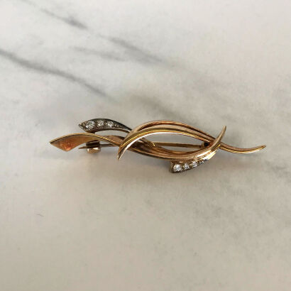 9ct Gold and Diamond Brooch