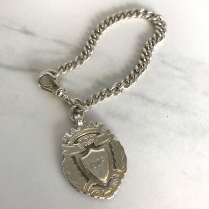 Silver Medallion on Fob Chain