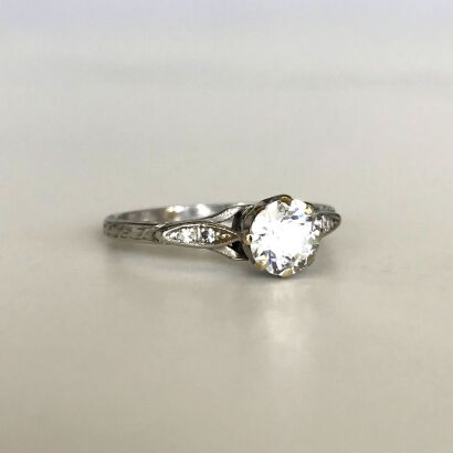 An Estate Solitaire Diamond Ring