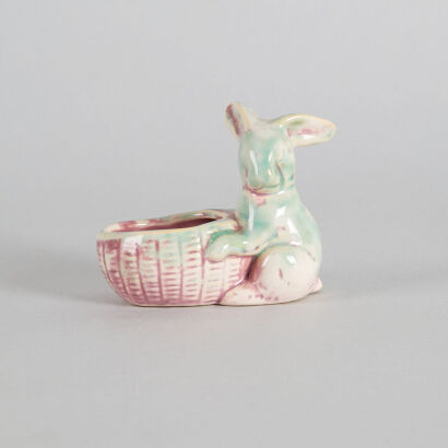 An Early Crown Lynn Bunny Posy Pot