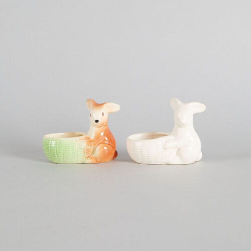 A Pair of Crown Lynn Bunny Posy Pots