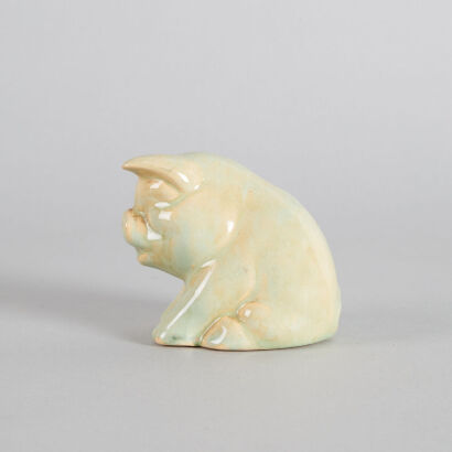 An Early Crown Lynn Trickle Glaze Pig