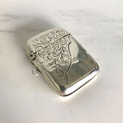 Silver Engraved Matches Case