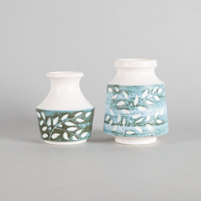 A Pair of Crown Lynn 'Greenstone Ceramica' Vases