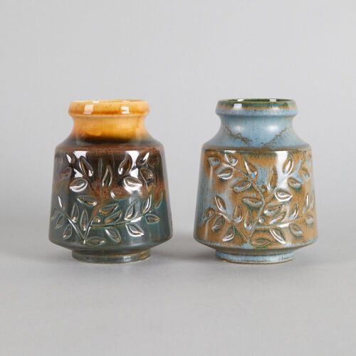 A Pair of Crown Lynn 'Greenstone Ceramica' Vases