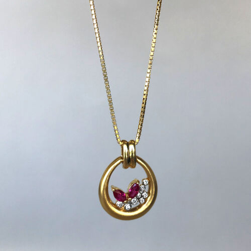 18ct Ruby and Diamond Pendant