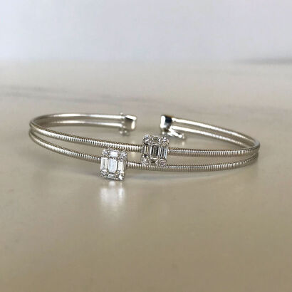 18ct White Gold Diamond Bangle