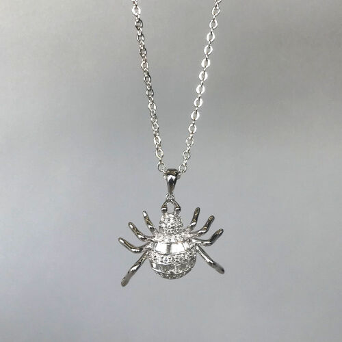 18ct White Gold Diamond Spider Pendant